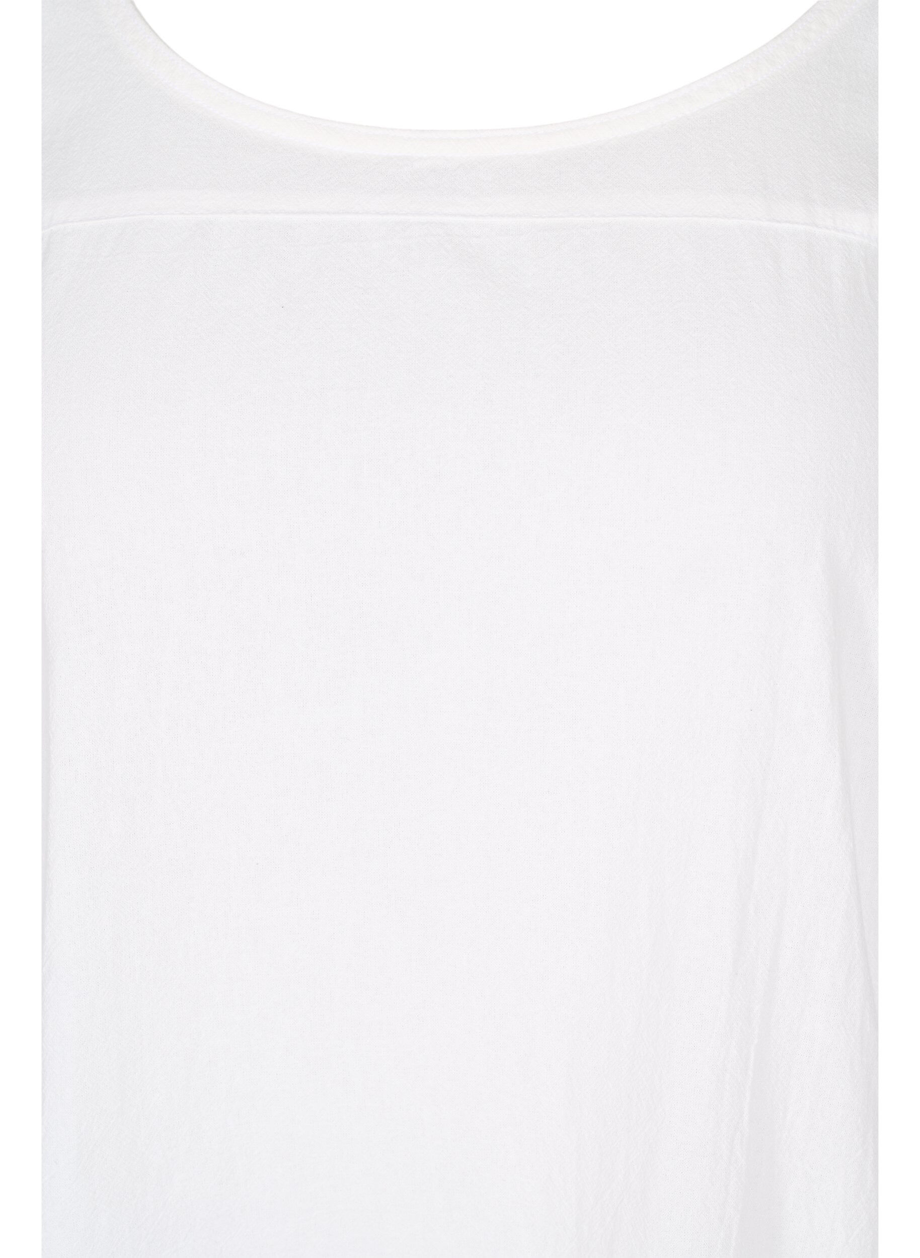 Zizzifashion Short-sleeved cotton dress, White, Packshot image number 2