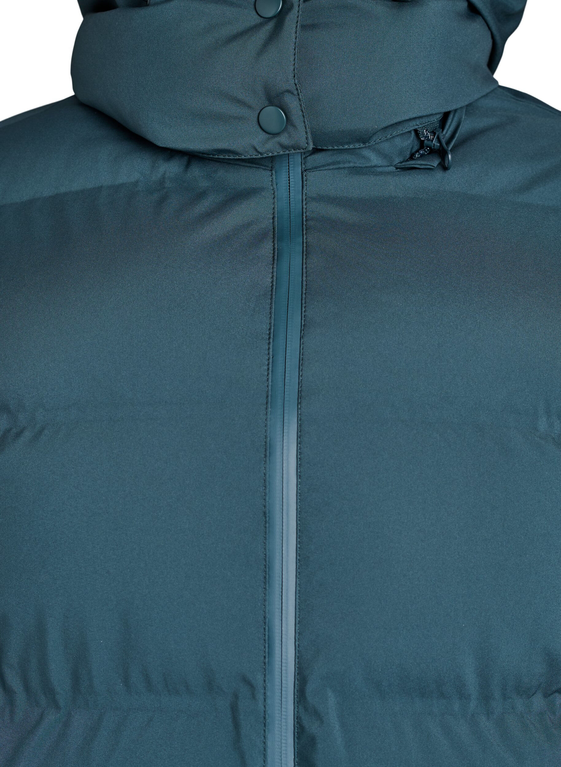 ZizzifashionShort puffer jacket with detachable hood, Green, Packshot image number 2