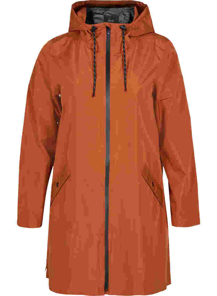 Raincoat with pockets and hood, Ginger Bread, Packshot image number 0