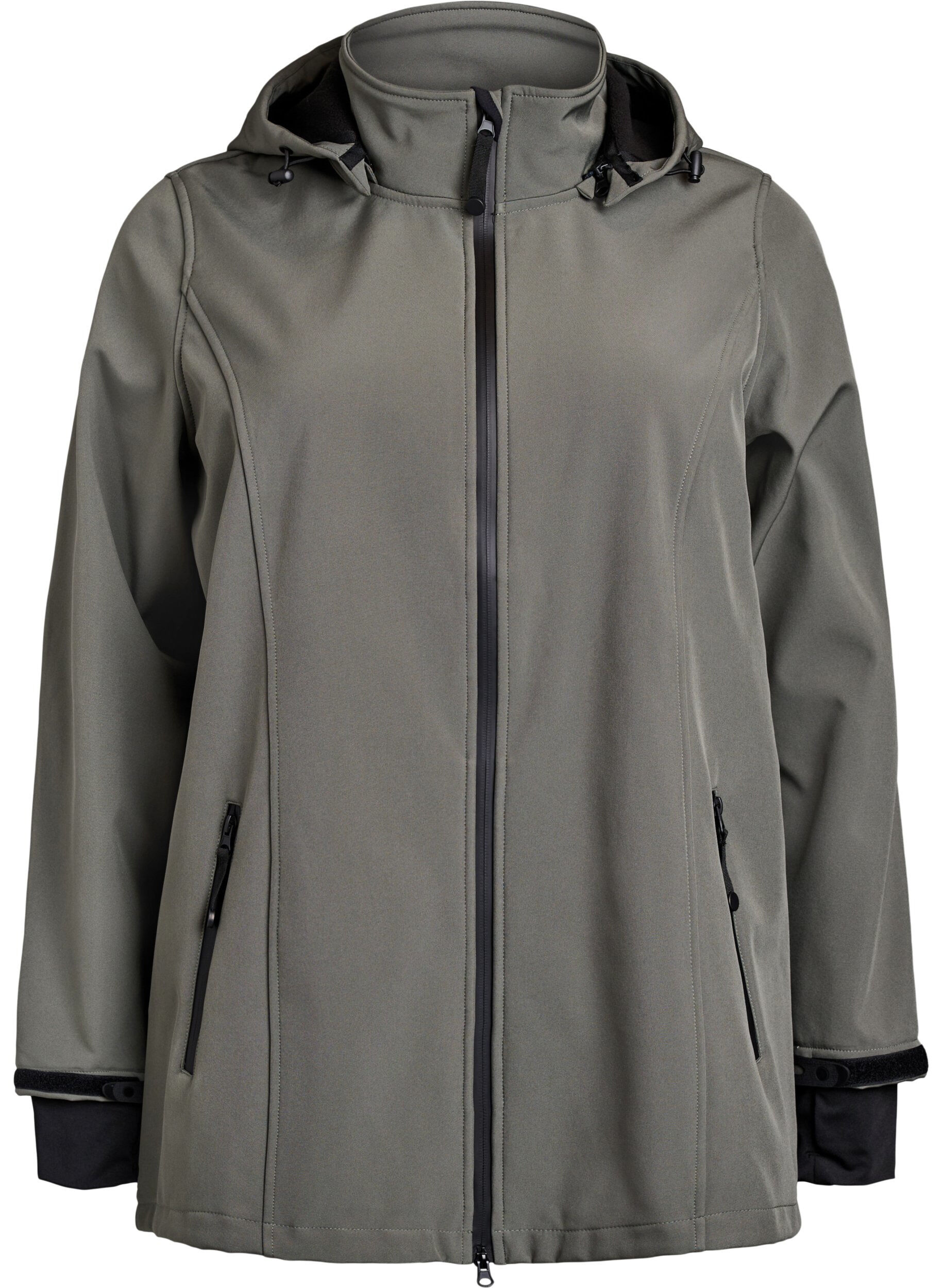 ZizzifashionShort softshell jacket with detachable hood, Dark Grey, Packshot image number 0
