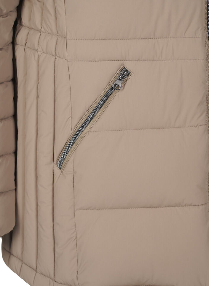 Short puffer jacket with pockets, Beige, Packshot image number 3