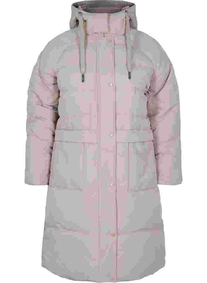 Winter jacket with hood and pockets, Moon Rock, Packshot image number 0