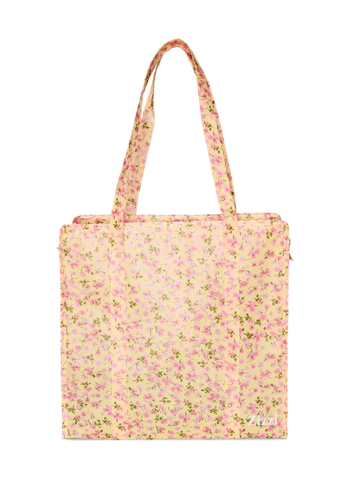 Shopping bag with zipper, Yellow, Packshot image number 1