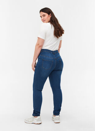 Extra slim fit Amy jeans with a high waist, Blue d. washed, Model image number 2
