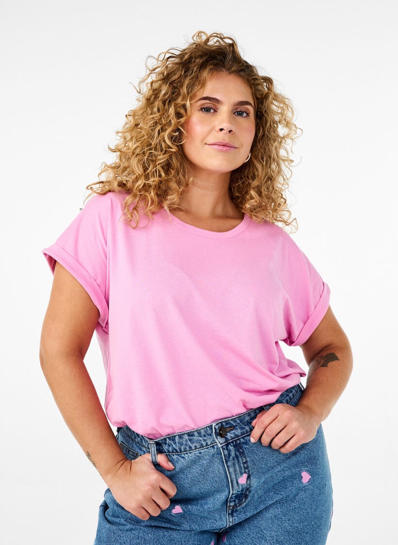 2-pack short-sleeved t-shirts, Pink, Model image number 0