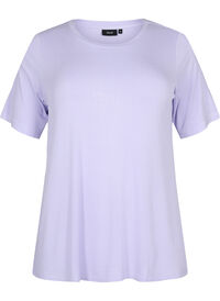 T-shirt in viscose with rib structure