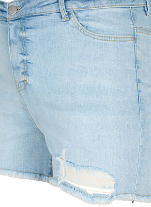 Denim shorts with distressed details, Light Blue Denim, Packshot image number 2