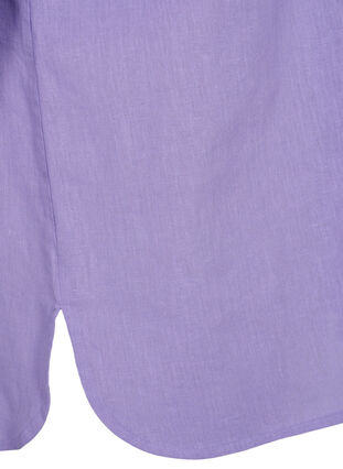 Shirt blouse with button closure in cotton-linen blend, Lavender, Packshot image number 3