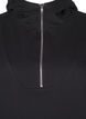 Sweat tunic with hood and zip, Black, Packshot image number 2