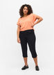 Close fitting cotton blend capris, Black, Model image number 4