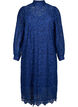 Long-sleeved lace dress with high neck, Estate Blue, Packshot image number 0