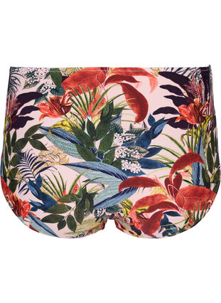 High-waisted bikini bottoms with print, Palm Print, Packshot image number 1
