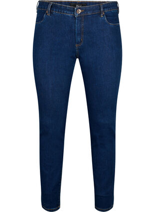 Slim fit Emily jeans with regular waist, Dark blue, Packshot image number 0