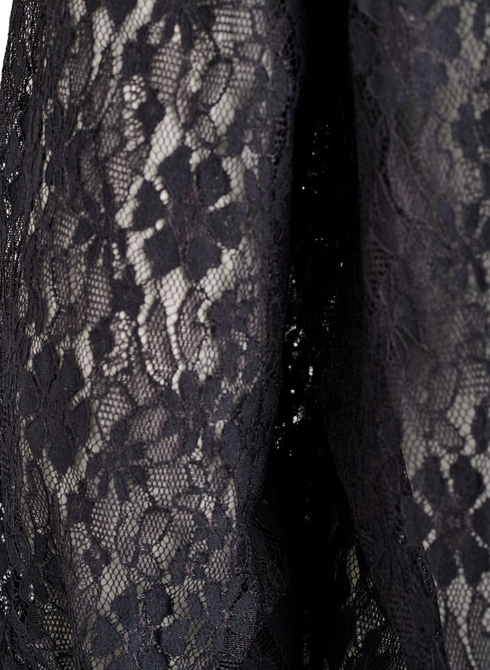 Lace blouse with 3/4 sleeves, Black, Packshot image number 3