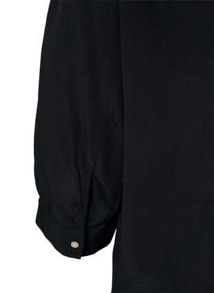 Viscose blouse with 3/4-length sleeves, Black, Packshot image number 3