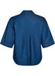 Denim blouse with a chest pocket and elbow-length sleeves, Blue, Packshot image number 1