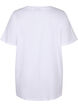 Single colour oversized t-shirt with v-neck, White, Packshot image number 1