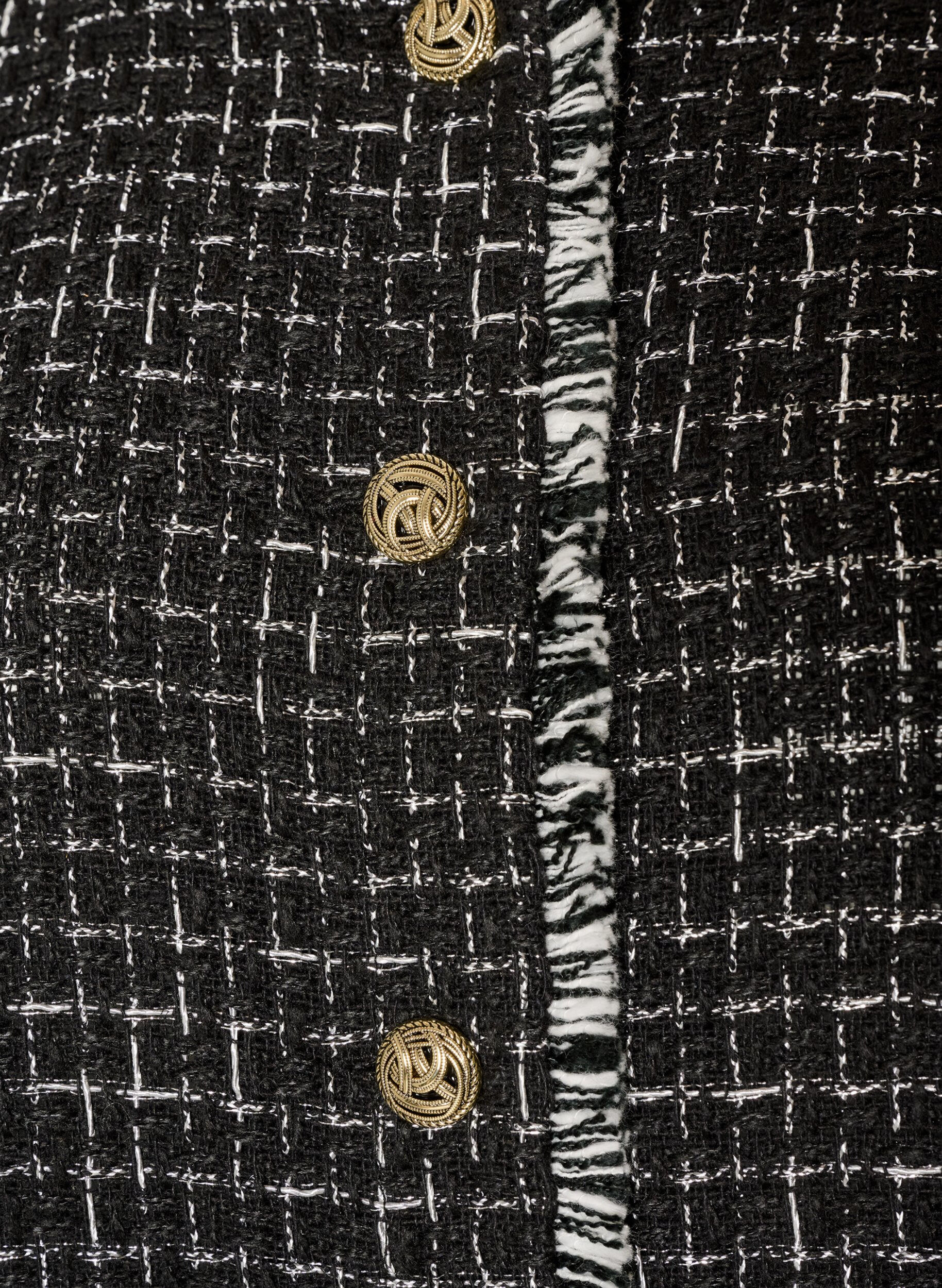 ZizzifashionChecked waistcoat with decorative buttons, Black, Packshot image number 2