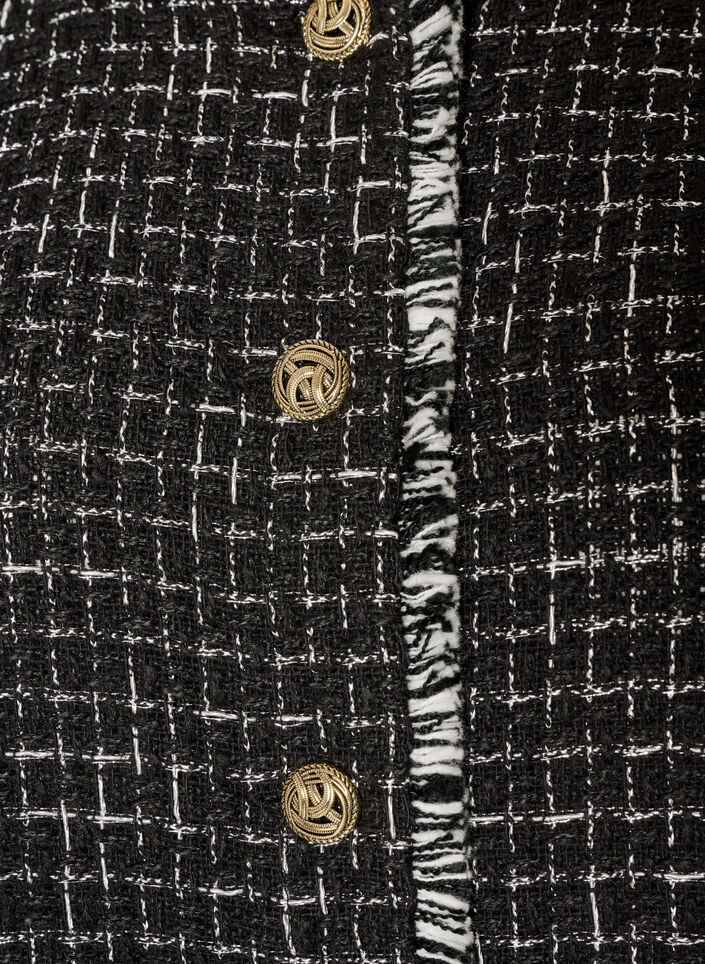 Checked waistcoat with decorative buttons, Black, Packshot image number 2