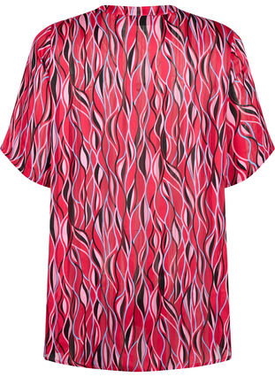 Short-sleeved tunic with print, Fuchsia Pink AOP, Packshot image number 1