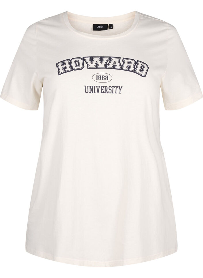 Cotton T-shirt with text motif, Antique W. W. Howard, Packshot image number 0