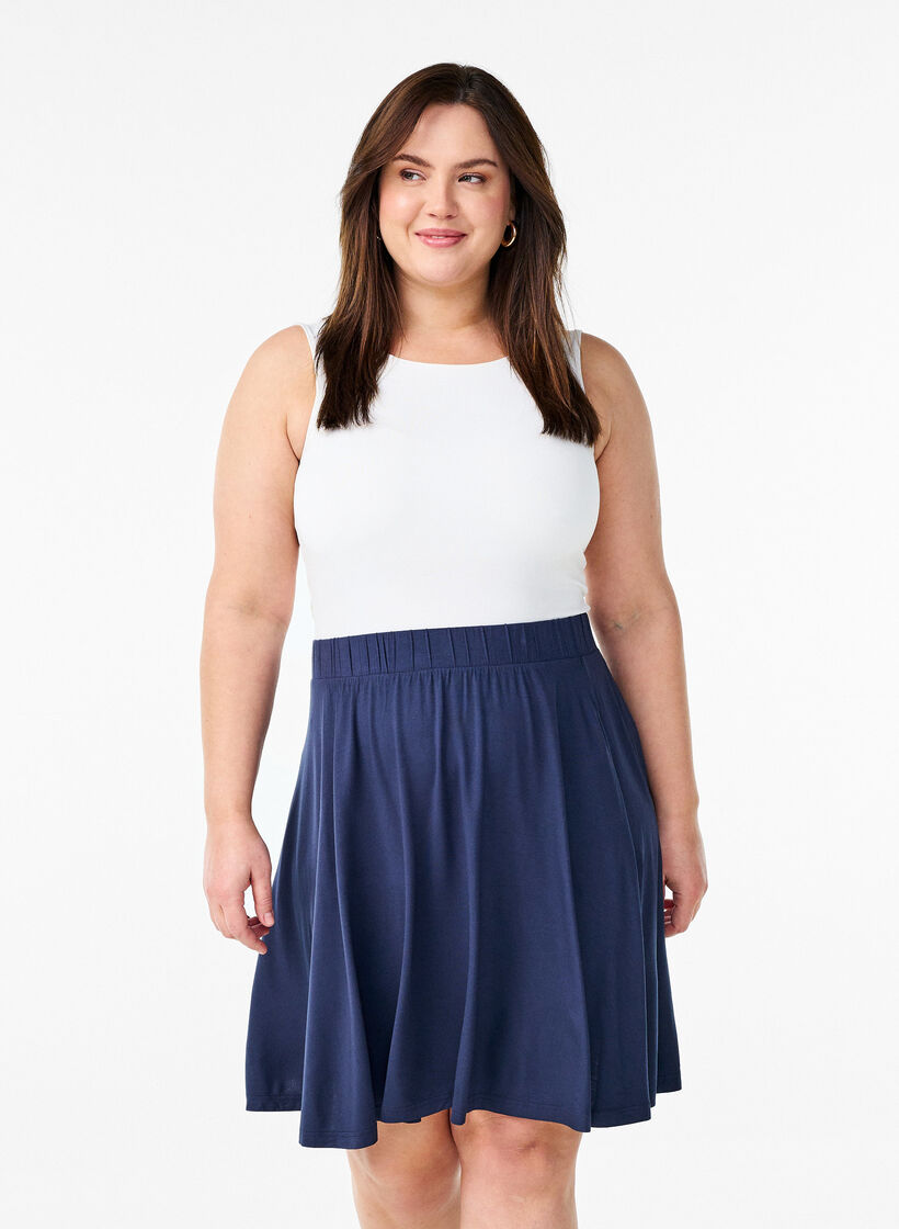 Loose viscose skirt, Blue, Model image number 0