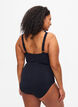 V-neck swimsuit with ruffles, Black, Model image number 1