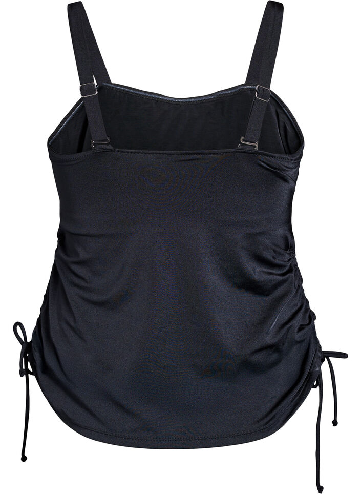 Tankini with removable cups and adjustable sides, Black, Packshot image number 1