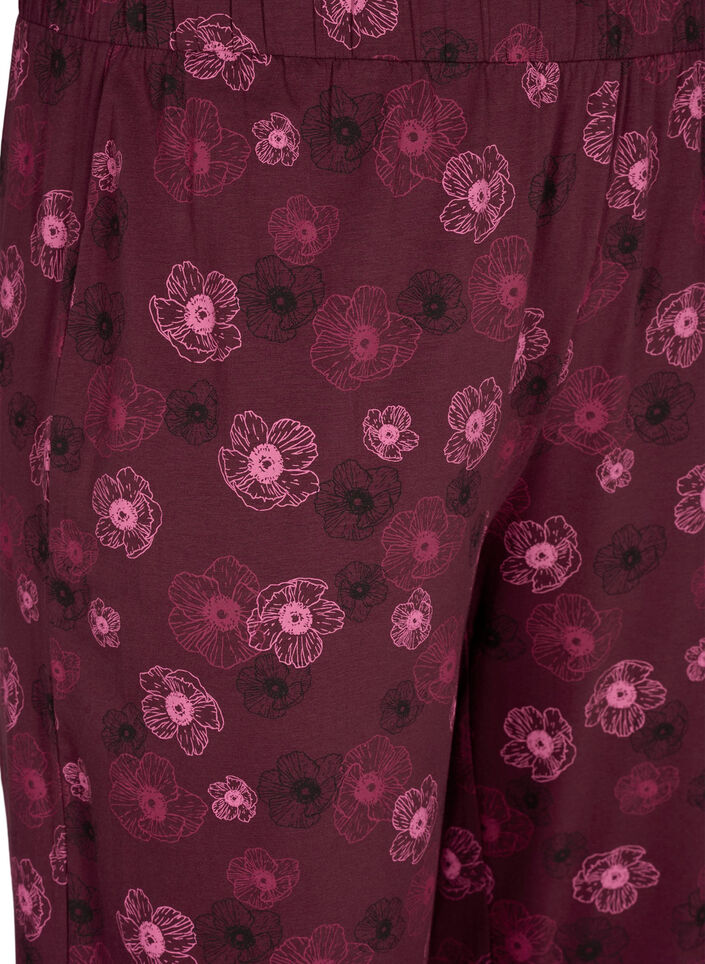 Cotton pyjamas pants with print, Dark Bordeaux, Packshot image number 2
