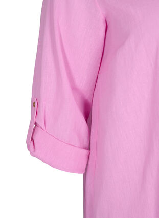 Dress with V neckline and collar, Begonia Pink, Packshot image number 3