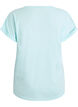 Short sleeved cotton blend t-shirt, Turquoise, Packshot image number 1