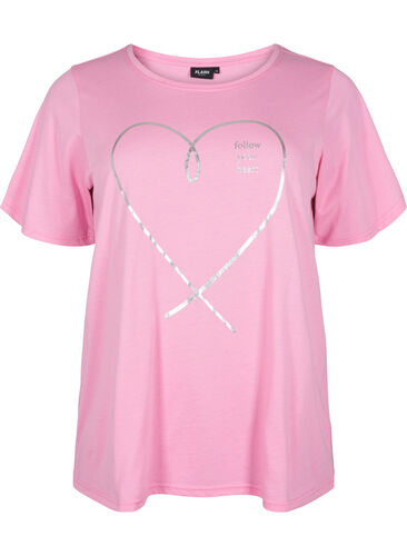 FLASH - T-shirt with motif, Begonia Pink, Packshot image number 0