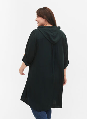 Viscose tunic with hood, Scarab, Model image number 1