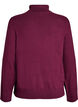 Knitted blouse with turtleneck and side buttons, Dark Bordeaux, Packshot image number 1