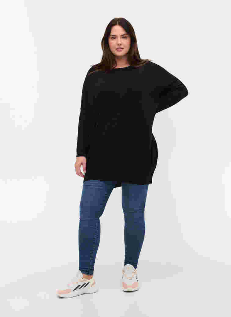 Knitted jumper, Black, Model image number 2