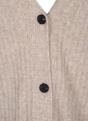 Melange cardigan in rib knit, Simply Taupe Mel., Packshot image number 2