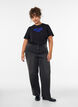 Cotton T-shirt with text print, Black, Model image number 1