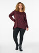 Leopard print blouse with long sleeves, Dark Bordeaux, Model image number 1