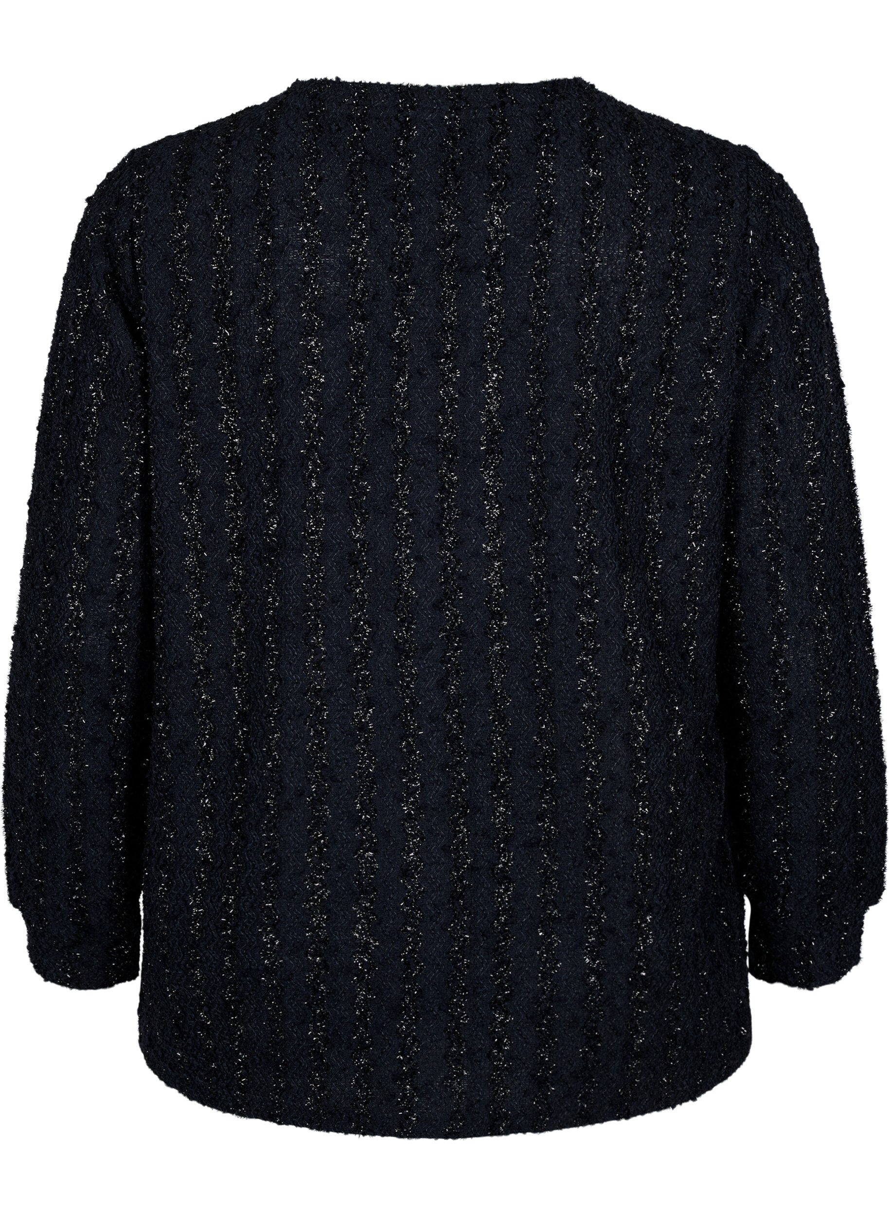 Zizzifashion Blouse with shimmer structure, Black, Packshot image number 1