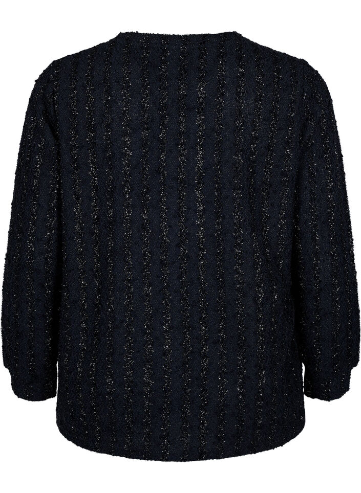 Blouse with shimmer structure, Black, Packshot image number 1