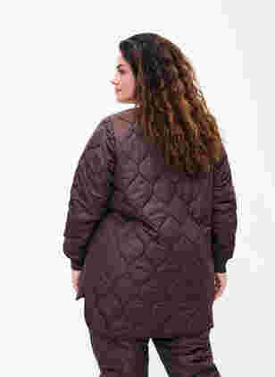 Quilted thermal jacket with zip, Black Coffee, Model