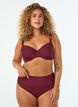 Padded underwired bra with lace and U-back, Red, Model image number 1