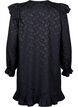 Jacquard dress with long sleeves and ruffle detail, Black, Packshot image number 1