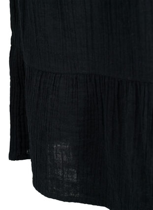 Short sleeve dress in 100% cotton, Black, Packshot image number 3