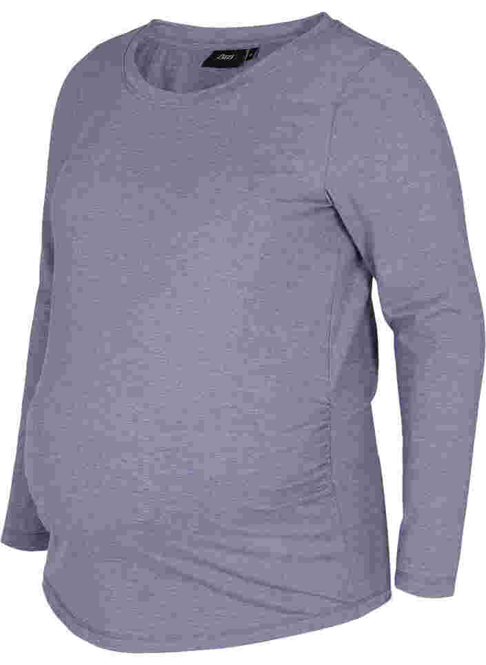 Basic maternity blouse with long sleeves, Nightshadow Blue, Packshot image number 0