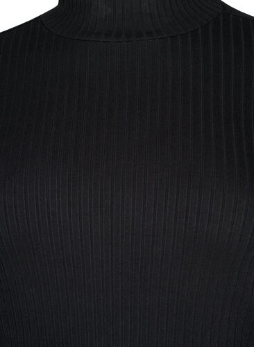 Fitted viscose blouse with high neck, Black, Packshot image number 2