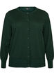Fine-knit cardigan with a round neck, Green, Packshot image number 0