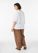 Wide-leg linen and viscose trousers, Brown, Model image number 1