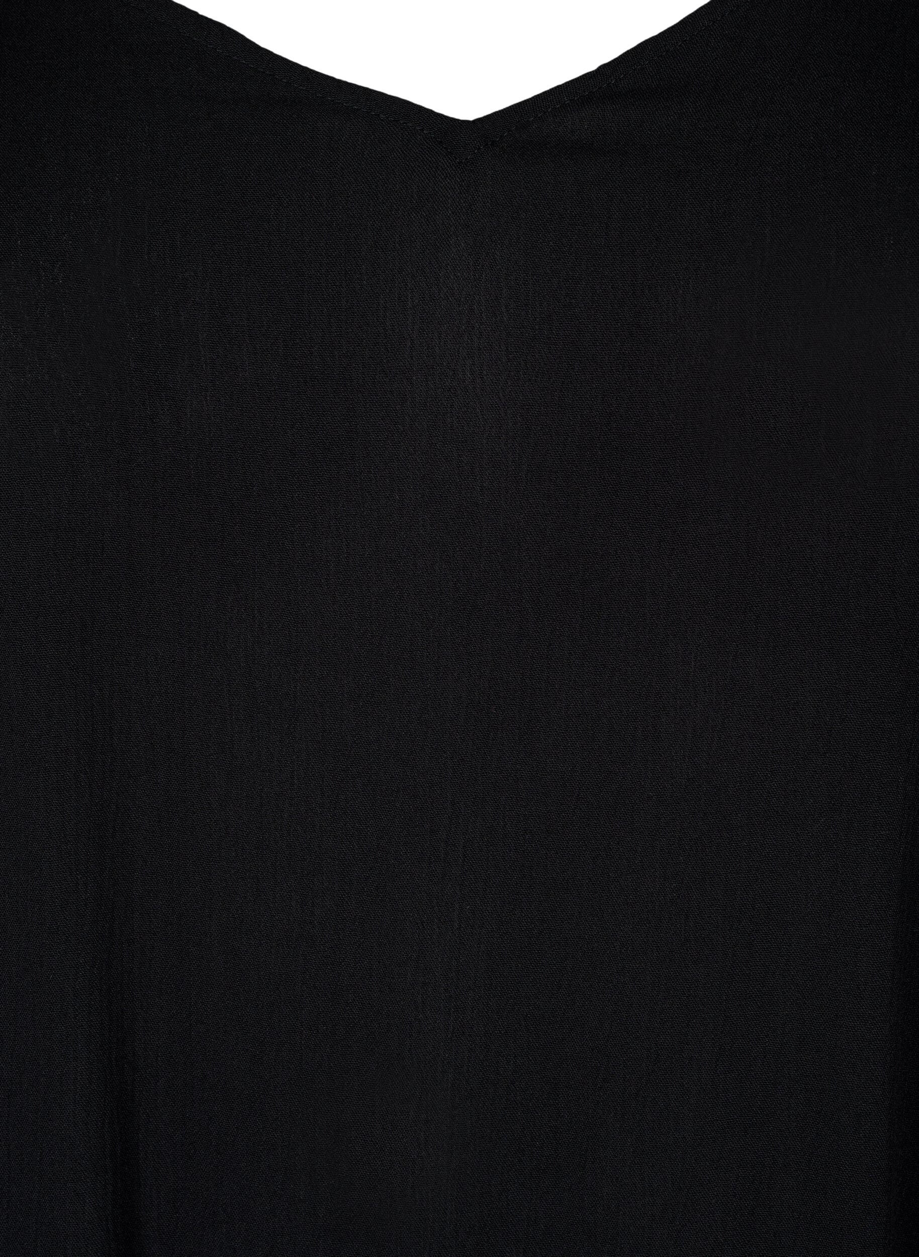 Zizzifashion Viscose summer dress with straps, Black, Packshot image number 2