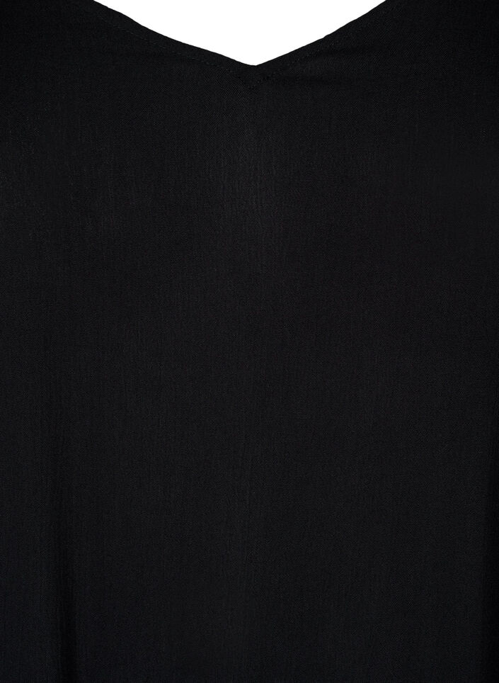 Viscose summer dress with straps, Black, Packshot image number 2